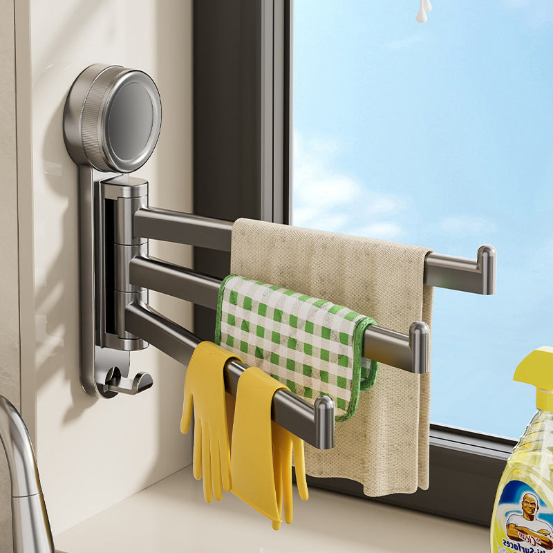 3-Arm Rotating SuctionCup Towel Rack