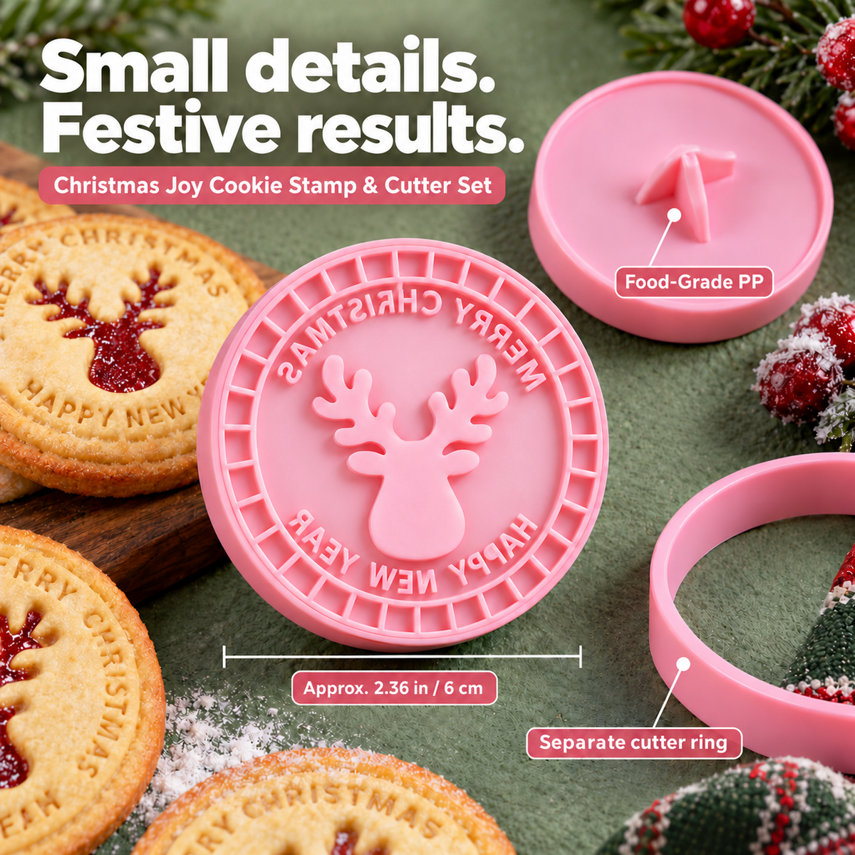 Christmas Joy 9-Design Cookie Stamp & Cutter Set