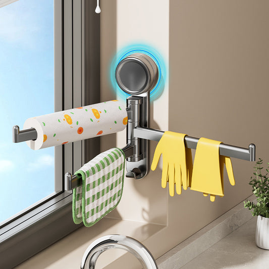 3-Arm Rotating SuctionCup Towel Rack
