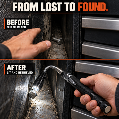 Dual-End Magnetic Telescopic LED Inspection Flashlight