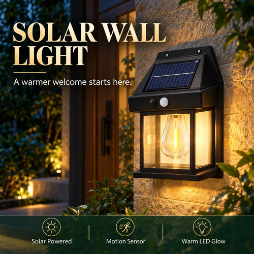 Solar Motion Sensor Wall Lantern