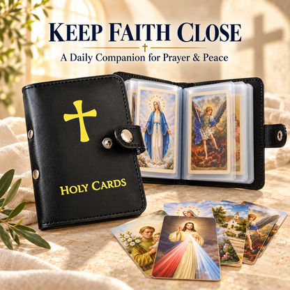 Carry the Light — Black Holy Card Holder + 54 Prayer Cards
