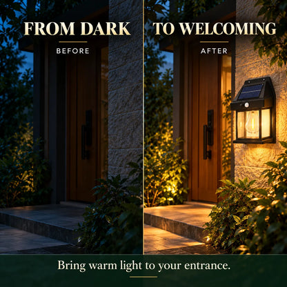 Solar Motion Sensor Wall Lantern