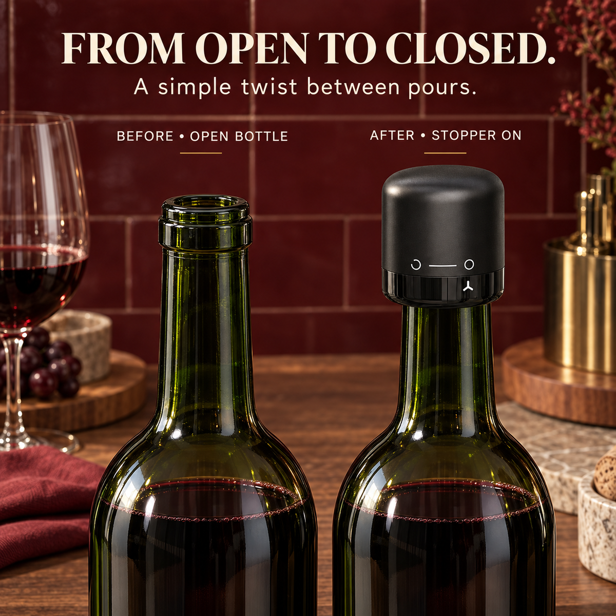 Twist-Lock Wine & Champagne Stoppers
