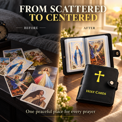 Carry the Light — Black Holy Card Holder + 54 Prayer Cards