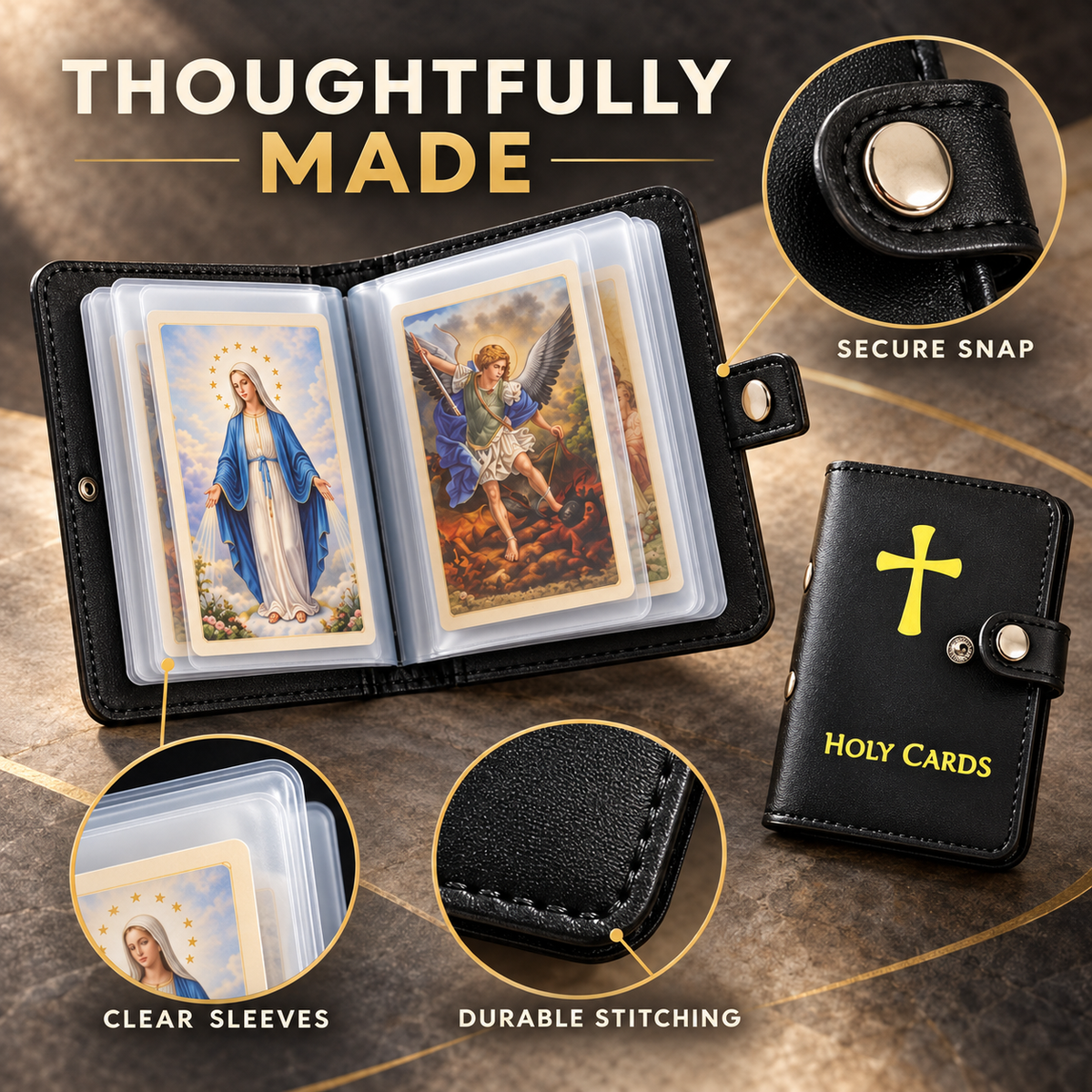 Carry the Light — Black Holy Card Holder + 54 Prayer Cards