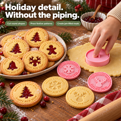 Christmas Joy 9-Design Cookie Stamp & Cutter Set