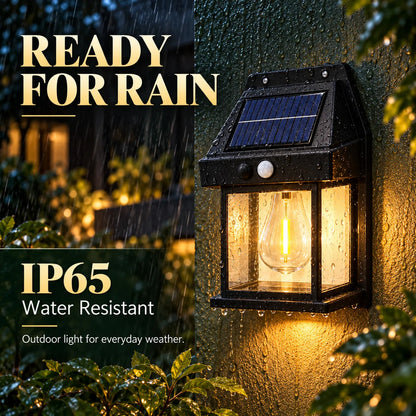 Solar Motion Sensor Wall Lantern