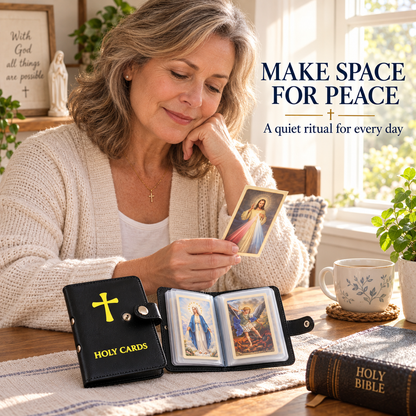Carry the Light — Black Holy Card Holder + 54 Prayer Cards