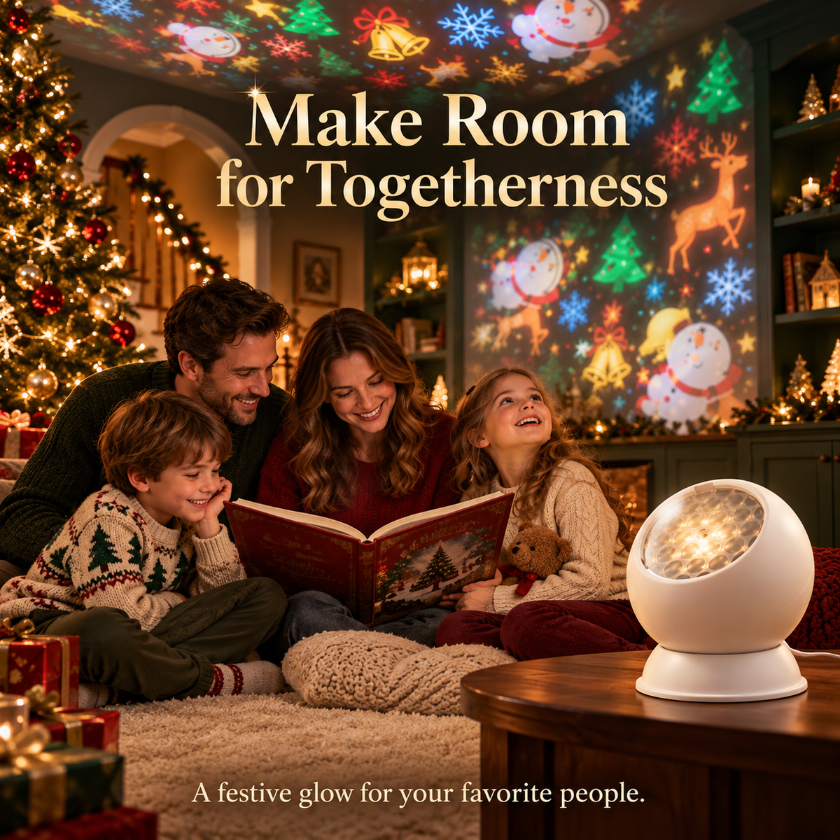 Christmas Wonder Rotating Projection Light – USB Plug-In