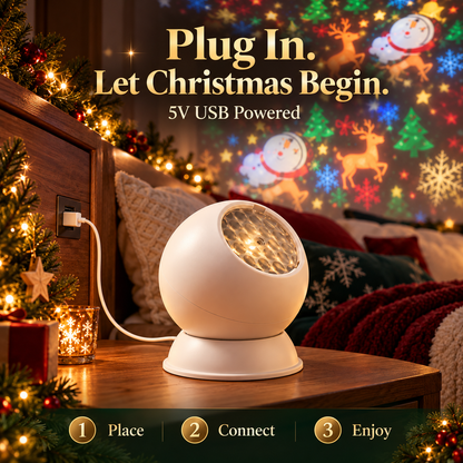 Christmas Wonder Rotating Projection Light – USB Plug-In