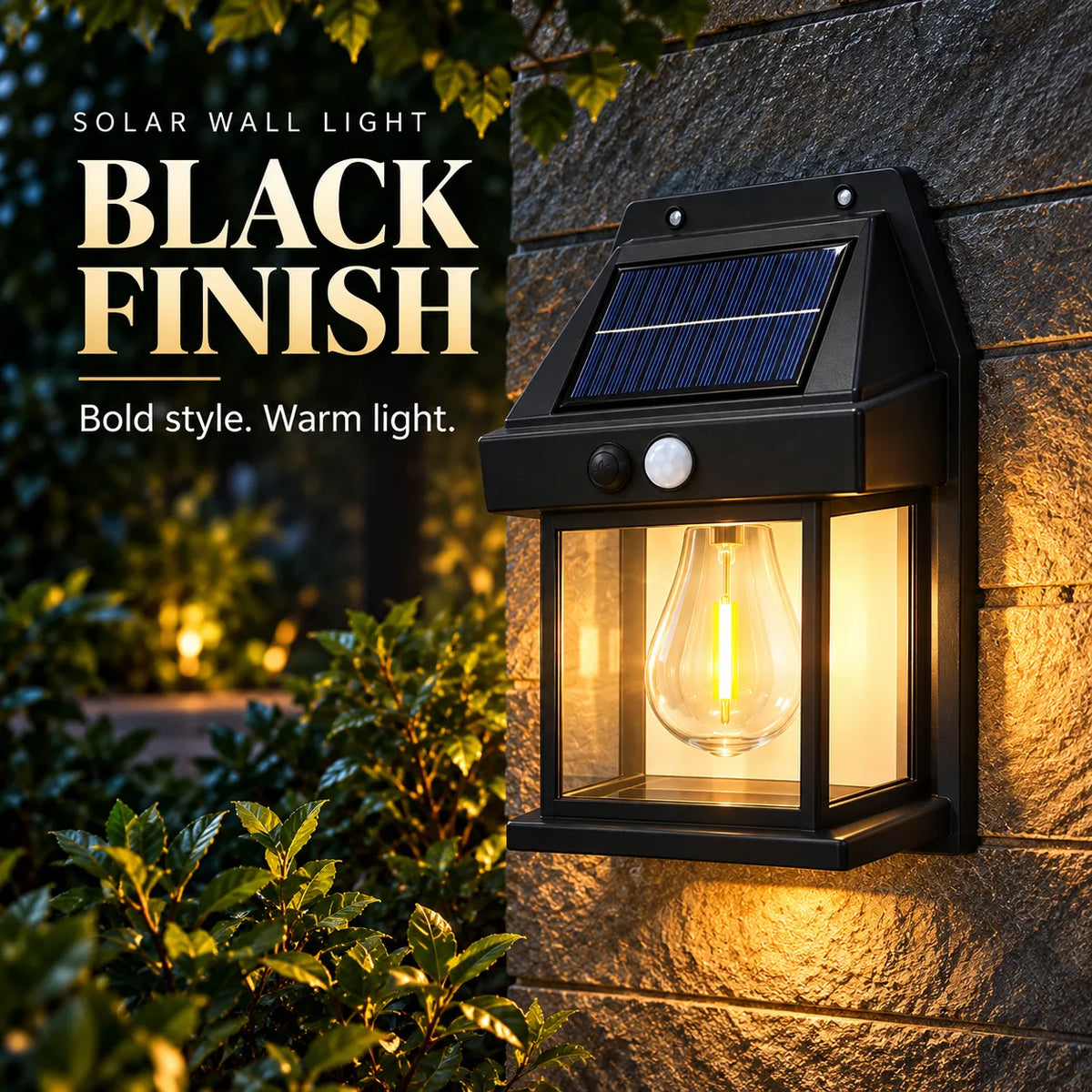 Solar Motion Sensor Wall Lantern