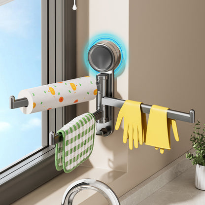 3-Arm Rotating SuctionCup Towel Rack