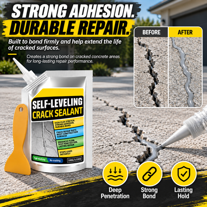 Self-Leveling Concrete Crack Sealant Kit | 100 g Pouch + 1 Scraper