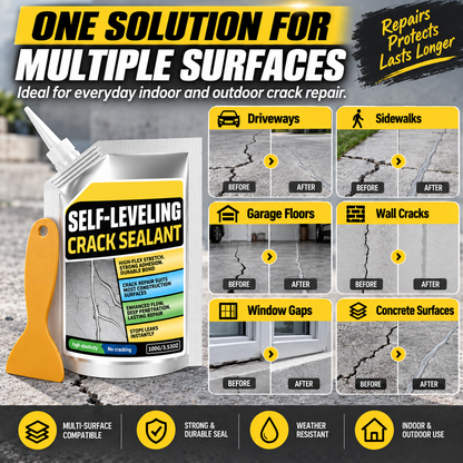 Self-Leveling Concrete Crack Sealant Kit | 100 g Pouch + 1 Scraper
